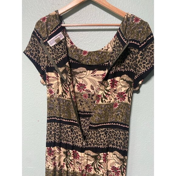 Vintage Jessica Howard Women's Brown Cheetah Print Midi Wrap Dress Size 6 - Picture 5 of 7